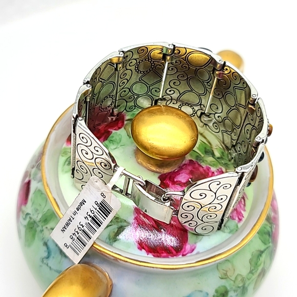 $88 NWTS Brighton "Eye Of The Tiger" Panel Bracelet w Semi-Precious Stones! 🐯 - Picture 14 of 16